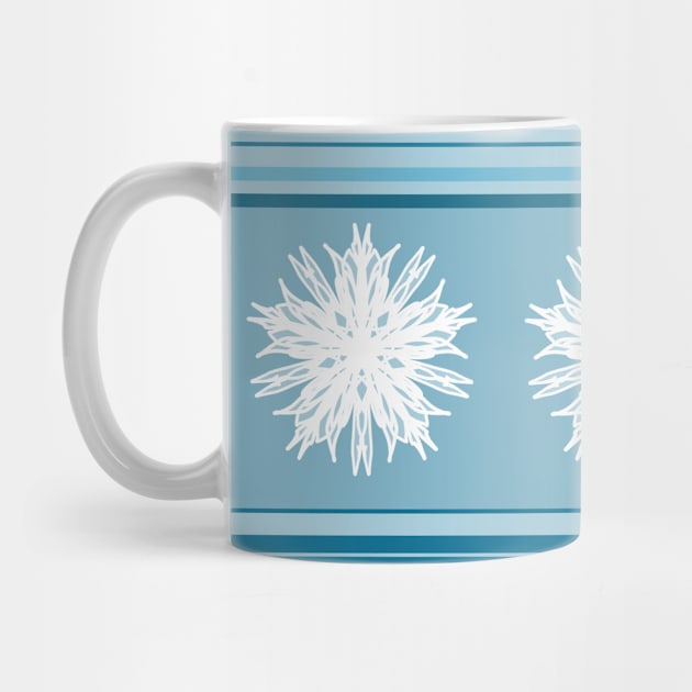 Blue Snowflake Holiday Pattern by Lobinha